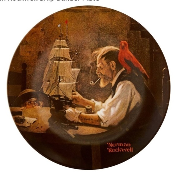 Norman Rockwell The Ship Builder Plate 1980 collectible vintage - Picture 1 of 9